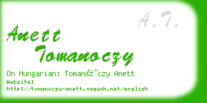 anett tomanoczy business card